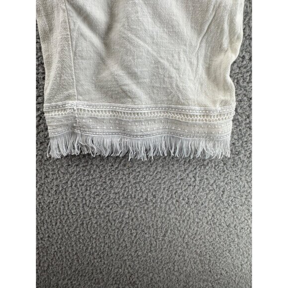 Urban Romantics Linen Capri Pants With Fringe Hem & Rope Tie Waist Size Medium - Picture 3 of 9
